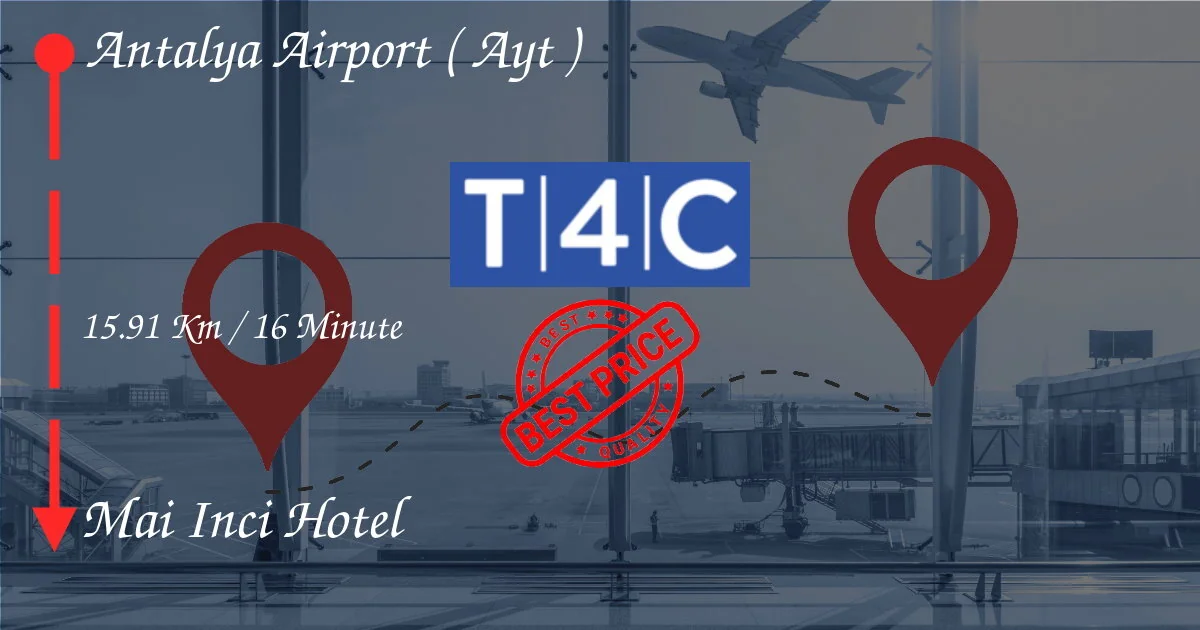 Aéroport d'Antalya (AYT) à Mai Inci Hotel Transfert par un taxi privé, une mini-fourgonnette, des na