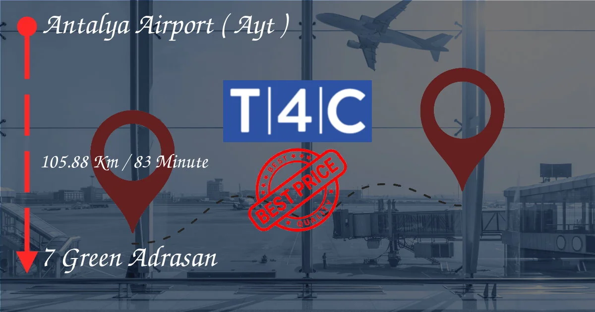 Antalya Havaalanı (AYT) Özel Taksi, Minivan, Servis tarafından 7 Yeşil Adrasan Transferi